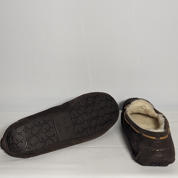 NEW UGG Mens Suede Olsen Moccasin Espresso Sz 16 - Picture 2 of 4